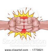 Vector Illustration of Cartoon Fist Bump Punch Fists Boxing Explosion by AtStockIllustration