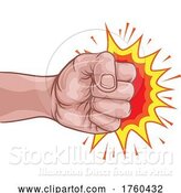 Vector Illustration of Cartoon Fist Punch Hand Comic Pop Art Explosion Cartoon by AtStockIllustration