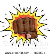 Vector Illustration of Cartoon Fist Punch Hand Comic Pop Art Explosion Cartoon by AtStockIllustration