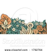Vector Illustration of Cartoon Flowers Pattern Flower Woodcut Engraved Abstract by AtStockIllustration