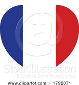 Vector Illustration of Cartoon France French Flag Heart Concept by AtStockIllustration