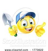 Vector Illustration of Cartoon Gardener Emoticon Face by AtStockIllustration