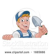 Vector Illustration of Cartoon Gardener Garden Spade Handyman Farmer by AtStockIllustration