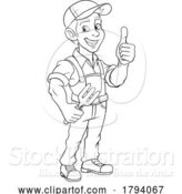 Vector Illustration of Cartoon Gardener Garden Tool Guy Farmer Mascot by AtStockIllustration