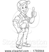 Vector Illustration of Cartoon Gardener Garden Tool Guy Farmer Mascot by AtStockIllustration
