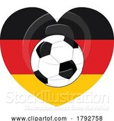 Vector Illustration of Cartoon German Germany Flag Soccer Football Heart by AtStockIllustration