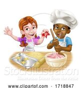 Vector Illustration of Cartoon Girl and Boy Child Chef Cook Children by AtStockIllustration