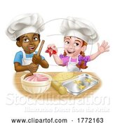 Vector Illustration of Cartoon Girl and Boy Child Chef Cook Children by AtStockIllustration