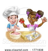 Vector Illustration of Cartoon Girl and Boy Child Chef Cook Children by AtStockIllustration