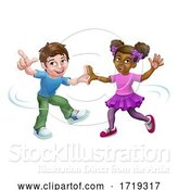 Vector Illustration of Cartoon Girl and Boy Kid Children Dancing by AtStockIllustration