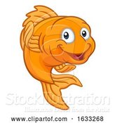 Vector Illustration of Cartoon Gold Fish or Goldfish Character by AtStockIllustration