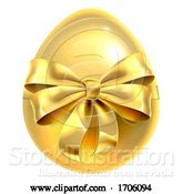 Vector Illustration of Cartoon Golden Easter Egg Bow Ribbon Design by AtStockIllustration