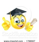 Vector Illustration of Cartoon Graduate Teacher Emoticon Face Icon by AtStockIllustration