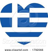 Vector Illustration of Cartoon Greek Greece Flag Heart Concept by AtStockIllustration