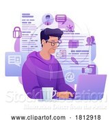 Vector Illustration of Cartoon Guy Job Applying Resume Application Illustration by AtStockIllustration