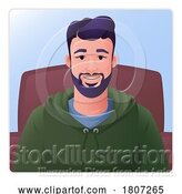 Vector Illustration of Cartoon Guy Profile Illustration Internet Call Avatar by AtStockIllustration