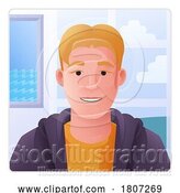 Vector Illustration of Cartoon Guy Profile Illustration Internet Call Avatar by AtStockIllustration