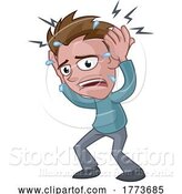 Vector Illustration of Cartoon Guy Suffering from Stress or Headache Cartoon by AtStockIllustration