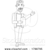 Vector Illustration of Cartoon Guy with Clipboard Checklist Pointing Illustration by AtStockIllustration