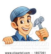 Vector Illustration of Cartoon Hammer Carpenter Construction Builder Handyman by AtStockIllustration