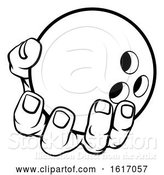 Vector Illustration of Cartoon Hand Holding Bowling Ball by AtStockIllustration