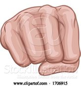 Vector Illustration of Cartoon Hand in Fist Punching Front at Knuckles by AtStockIllustration