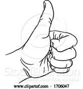 Vector Illustration of Cartoon Hand Thumbs up Gesture Thumb out Fingers in Fist by AtStockIllustration