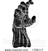 Vector Illustration of Cartoon Hand Zombie Monster Scary Arm Woodcut by AtStockIllustration