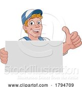 Vector Illustration of Cartoon Handyman Mechanic Painter Plumber Mascot by AtStockIllustration