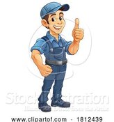 Vector Illustration of Cartoon Handyman Mechanic Painter Plumber Mascot by AtStockIllustration