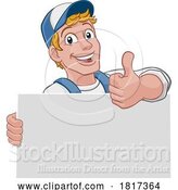 Vector Illustration of Cartoon Handyman Mechanic Painter Plumber Mascot by AtStockIllustration