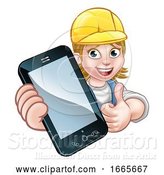 Vector Illustration of Cartoon Handyman or Mechanic Phone Concept by AtStockIllustration