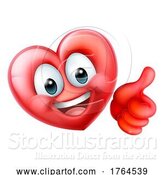 Vector Illustration of Cartoon Heart Emoticon Happy Mascot Character by AtStockIllustration