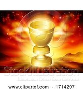 Vector Illustration of Cartoon Holy Grail Cup Gold Chalice Goblet by AtStockIllustration