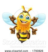 Vector Illustration of Cartoon Honey Bumble Bee Bumblebee Cute Mascot by AtStockIllustration