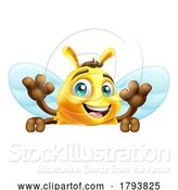 Vector Illustration of Cartoon Honey Bumble Bee Bumblebee Cute Mascot by AtStockIllustration