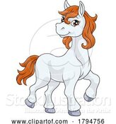 Vector Illustration of Cartoon Horse Cute Animal Character Illustration by AtStockIllustration