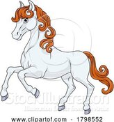 Vector Illustration of Cartoon Horse Cute Animal Character Illustration by AtStockIllustration
