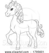 Vector Illustration of Cartoon Horse Cute Animal Character Illustration by AtStockIllustration