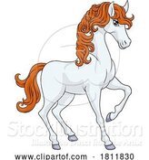 Vector Illustration of Cartoon Horse Cute Animal Character Illustration by AtStockIllustration