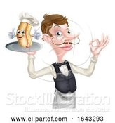 Vector Illustration of Cartoon Hotdog Butler by AtStockIllustration