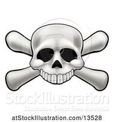 Vector Illustration of Cartoon Human Skull over Crossbones by AtStockIllustration