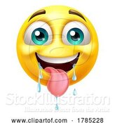 Vector Illustration of Cartoon Hungry Drooling Face Emoji Emoticon Icon by AtStockIllustration