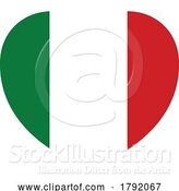 Vector Illustration of Cartoon Italy Italian Flag Heart Concept by AtStockIllustration