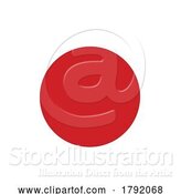 Vector Illustration of Cartoon Japan Japanese Flag Heart Concept by AtStockIllustration