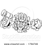 Vector Illustration of Cartoon Judge Character by AtStockIllustration