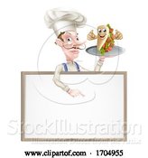 Vector Illustration of Cartoon Kebab Chef Menu Board by AtStockIllustration