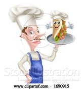 Vector Illustration of Cartoon Kebab Mascot Chef by AtStockIllustration