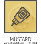 Vector Illustration of Cartoon Ketchup or Mustard Sauce Bottle Food Allergy Icon by AtStockIllustration