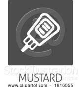 Vector Illustration of Cartoon Ketchup or Mustard Sauce Bottle Food Allergy Icon by AtStockIllustration